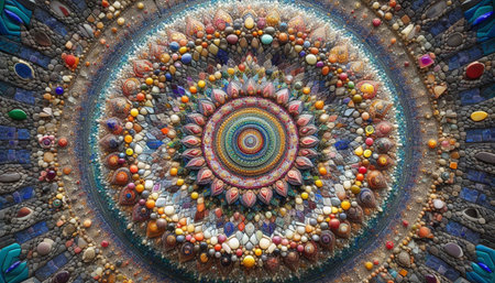 A mosaic mandala, Ai generated imageの写真素材