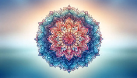 A mandala with ombre effect, Ai generated imageの写真素材