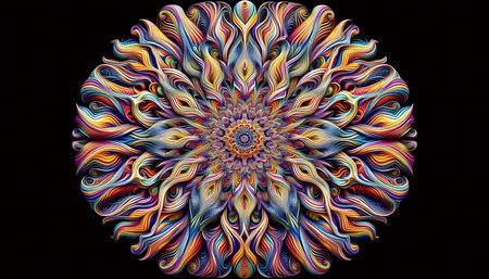 A mandala with optical illusions, Ai generated image