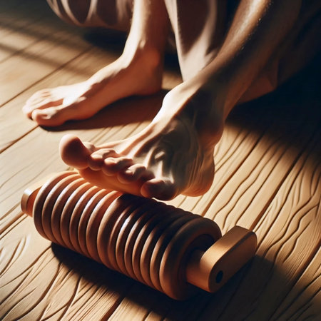 A foot massage roller in action, Ai generated imageの写真素材