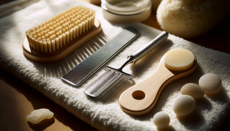 A luxury foot file and scrub set, Ai generated image
