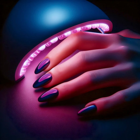 A gel polish curing process, Ai generated imageの写真素材