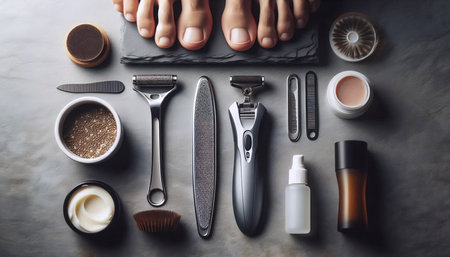 A callus removal tool set, Ai generated imageの写真素材