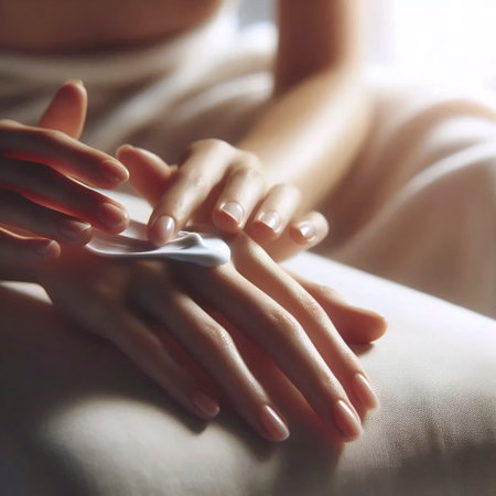 A luxury hand massage ritual, Ai generated imageの写真素材