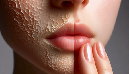 A before-and-after hydration shot, Ai generated imageの写真素材
