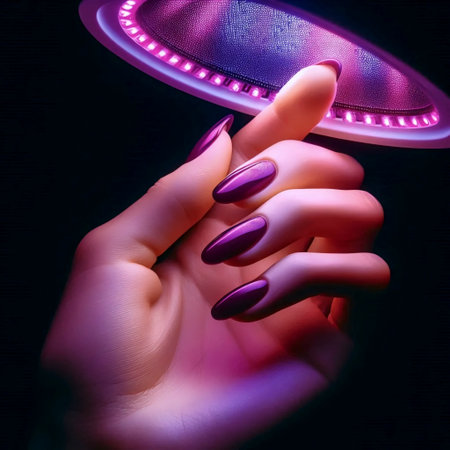 A gel polish curing process, Ai generated imageの写真素材