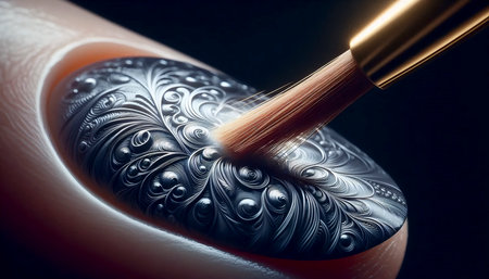 A nail art brush precision work, Ai generated imageの写真素材