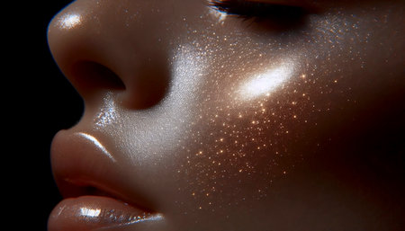 A glass skin highlight effect, Ai generated imageの写真素材