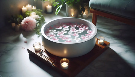 A pedicure soaking station, Ai generated imageの写真素材