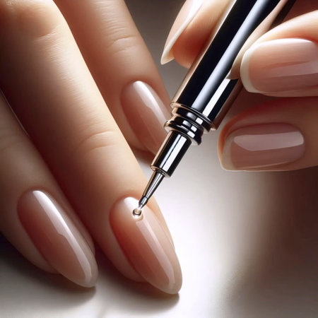 A cuticle oil pen application, Ai generated imageの写真素材