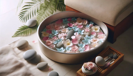 A pedicure soaking station, Ai generated imageの写真素材