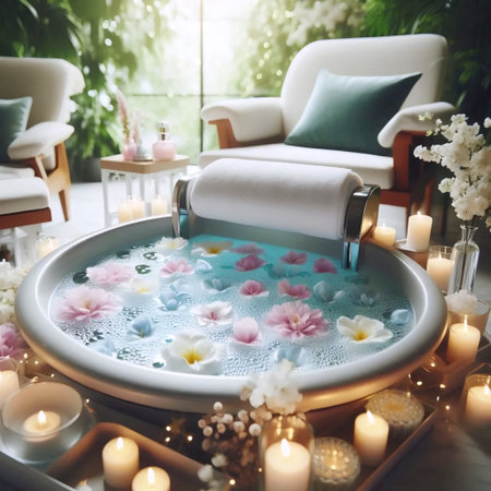 A pedicure soaking station, Ai generated imageの写真素材