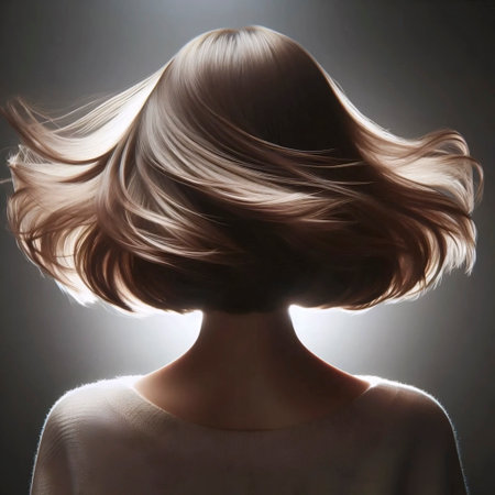 A bob haircut with natural volume, Ai generated imageの写真素材