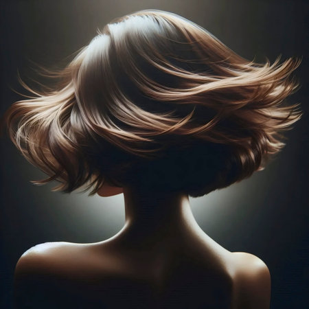 A bob haircut with natural volume, Ai generated imageの写真素材