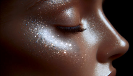 A glass skin highlight effect, Ai generated imageの写真素材