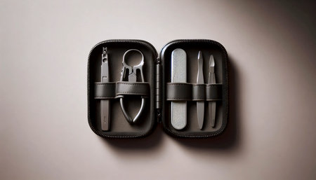 A travel nail care kit, Ai generated imageの写真素材