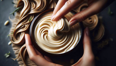 A hair mask with rich texture, Ai generated imageの写真素材