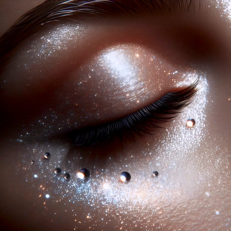 A glass skin highlight effect, Ai generated imageの写真素材