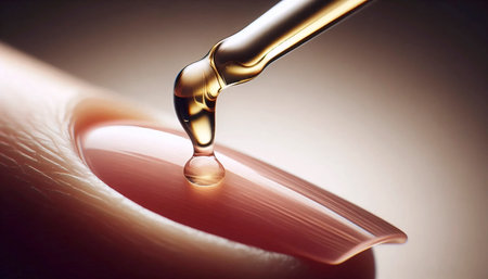 A cuticle oil application close-up, Ai generated imageの写真素材