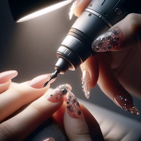A cuticle oil pen application, Ai generated imageの写真素材
