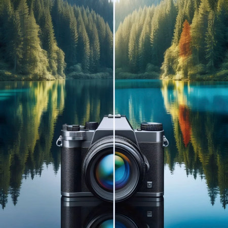 A modern polarized lenses demonstration, Ai generated imageの写真素材