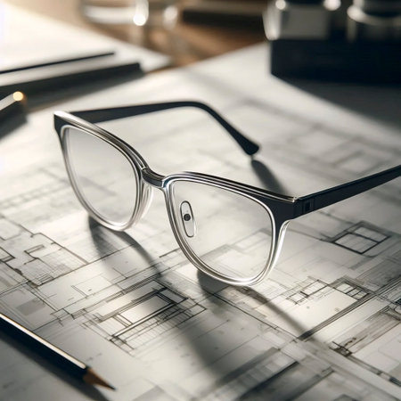 A modern rimless semi-glasses, Ai generated imageの写真素材