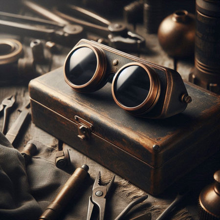 A vintage welding glasses rustic, Ai generated imageの写真素材