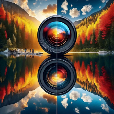 A modern polarized lenses demonstration, Ai generated image