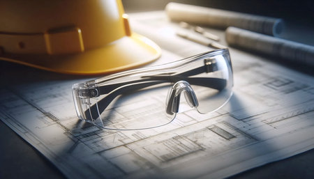 A modern safety glasses industrial, Ai generated imageの写真素材