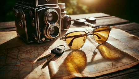 A vintage driving glasses style, Ai generated image
