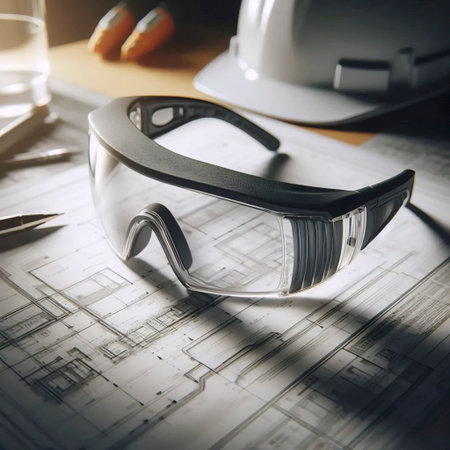 A modern safety glasses industrial, Ai generated imageの写真素材