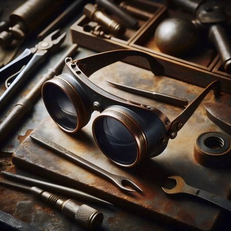 A vintage welding glasses rustic, Ai generated imageの写真素材