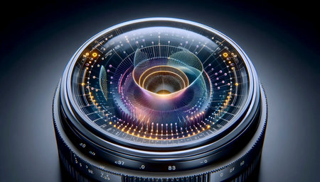 A modern progressive lenses technology, Ai generated imageの写真素材