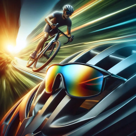 A modern wrap-around sunglasses, Ai generated imageの写真素材