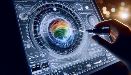 A modern progressive lenses technology, Ai generated imageの写真素材