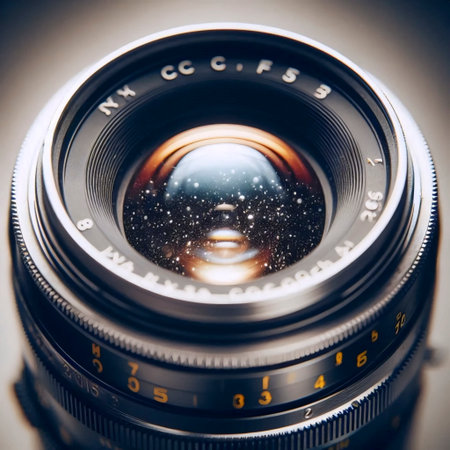 A vintage optical lens close-up, Ai generated imageの写真素材