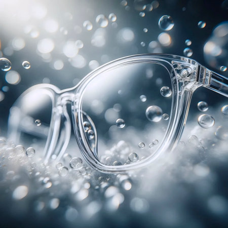 A transparent acrylic eyeglasses detail, Ai generated imageの写真素材