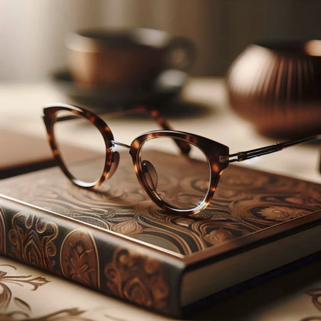 A classic browline glasses revival, Ai generated imageの写真素材