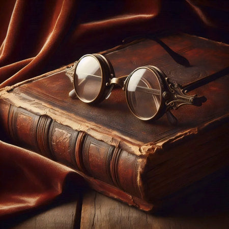A vintage pince-nez glasses, Ai generated imageの写真素材