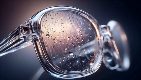 A transparent acrylic eyeglasses detail, Ai generated imageの写真素材