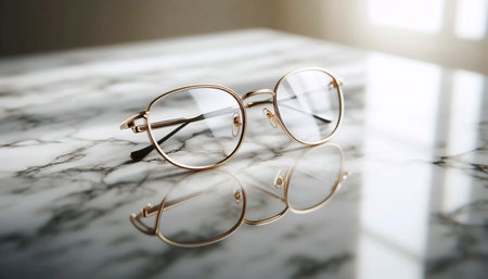 A modern minimalist eyeglasses collection, Ai generated imageの写真素材
