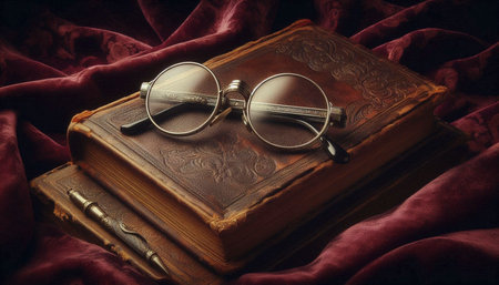 A vintage pince-nez glasses