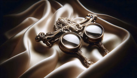 A vintage lorgnette glasses elegance, Ai generated imageの写真素材