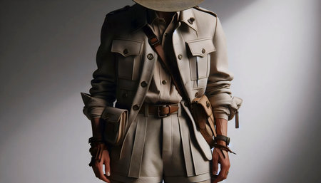 A Safari inspired travel ensemble, Ai generated imageの写真素材