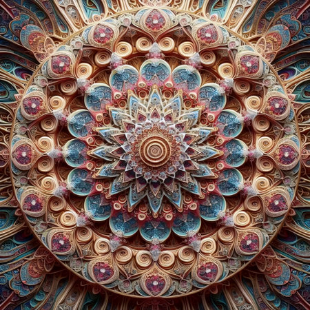 A complex mandala design in digital art, Ai generated imageの写真素材