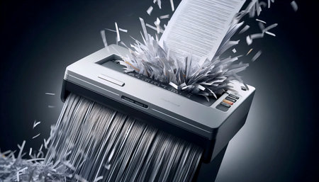 A secure document shredding for financial privacy, Ai generated imageの写真素材