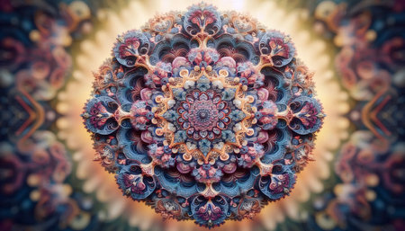 A complex mandala design in digital art, Ai generated imageの写真素材