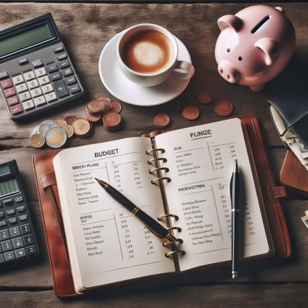A budget planning session with a notebook, Ai generated image