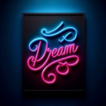 A digital neon artwork motivational poster, Ai generated imageの写真素材