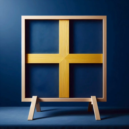 A Swedish flag in minimalist furniture design, Ai generated imageの写真素材